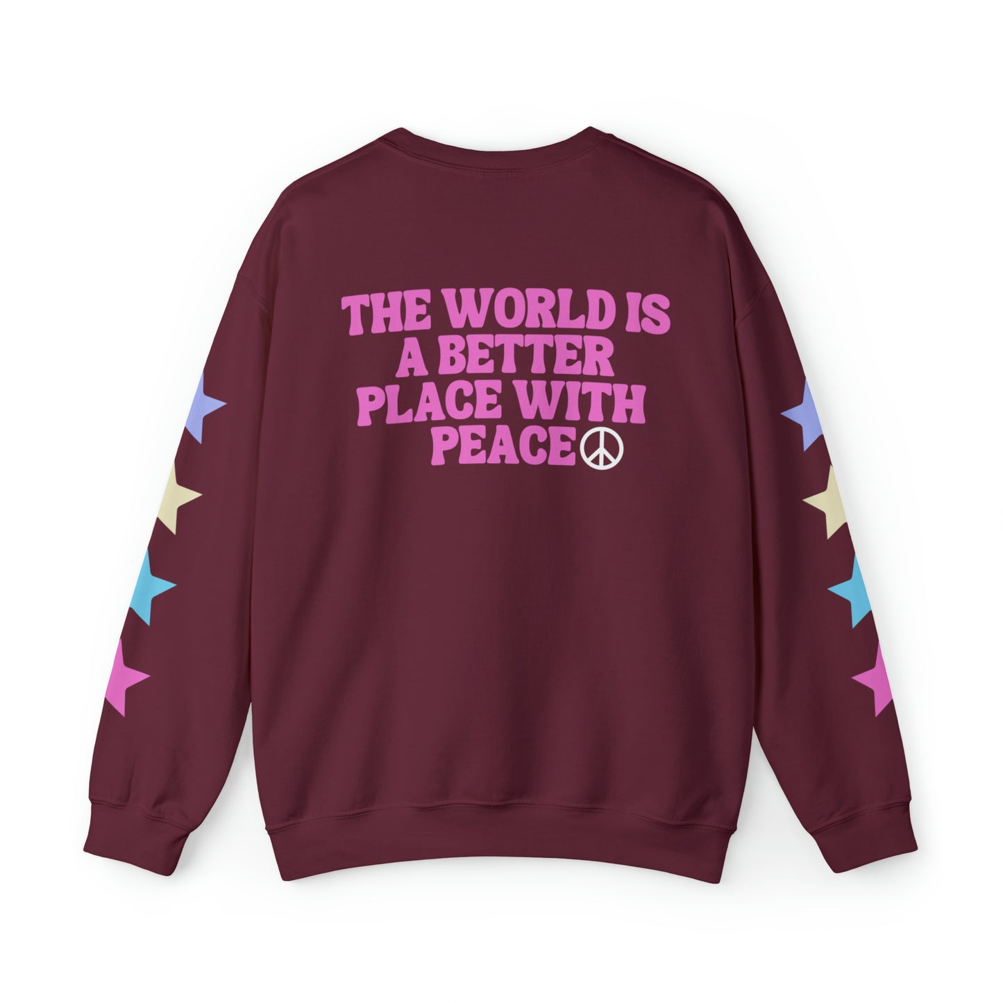 The World Is A Better Place With Peace Unisex Heavy Blend Crewneck Sweatshirt