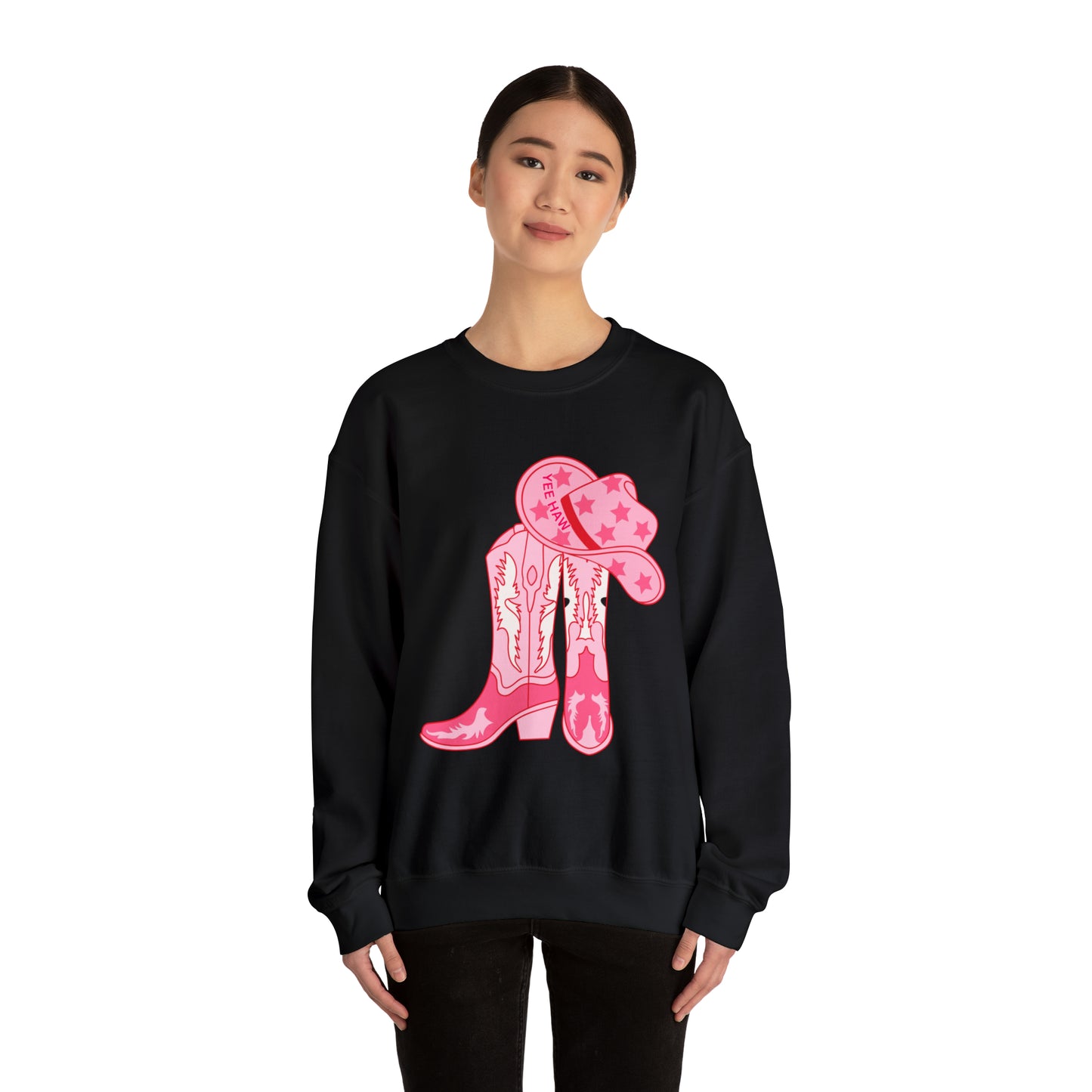 Yeehaw Cowgirl Boots Unisex Heavy Blend Crewneck Sweatshirt