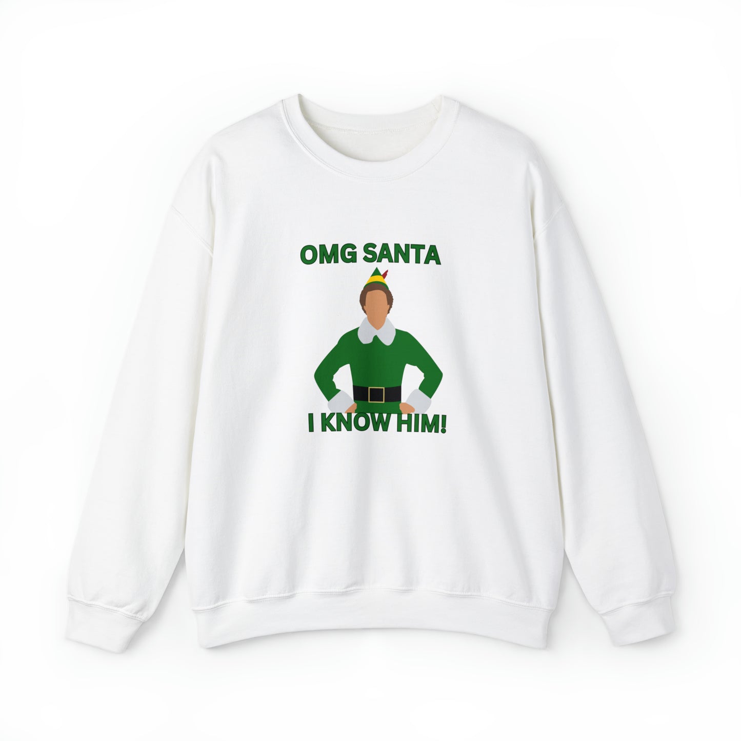 Omg Santa I know him elf Unisex Heavy Blend Crewneck Sweatshirt