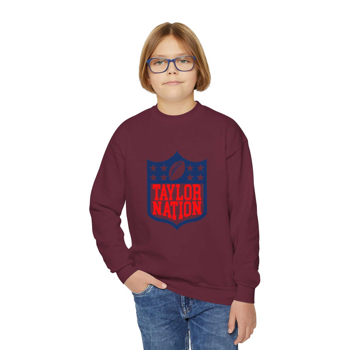 Taylor nation Youth Crewneck Sweatshirt