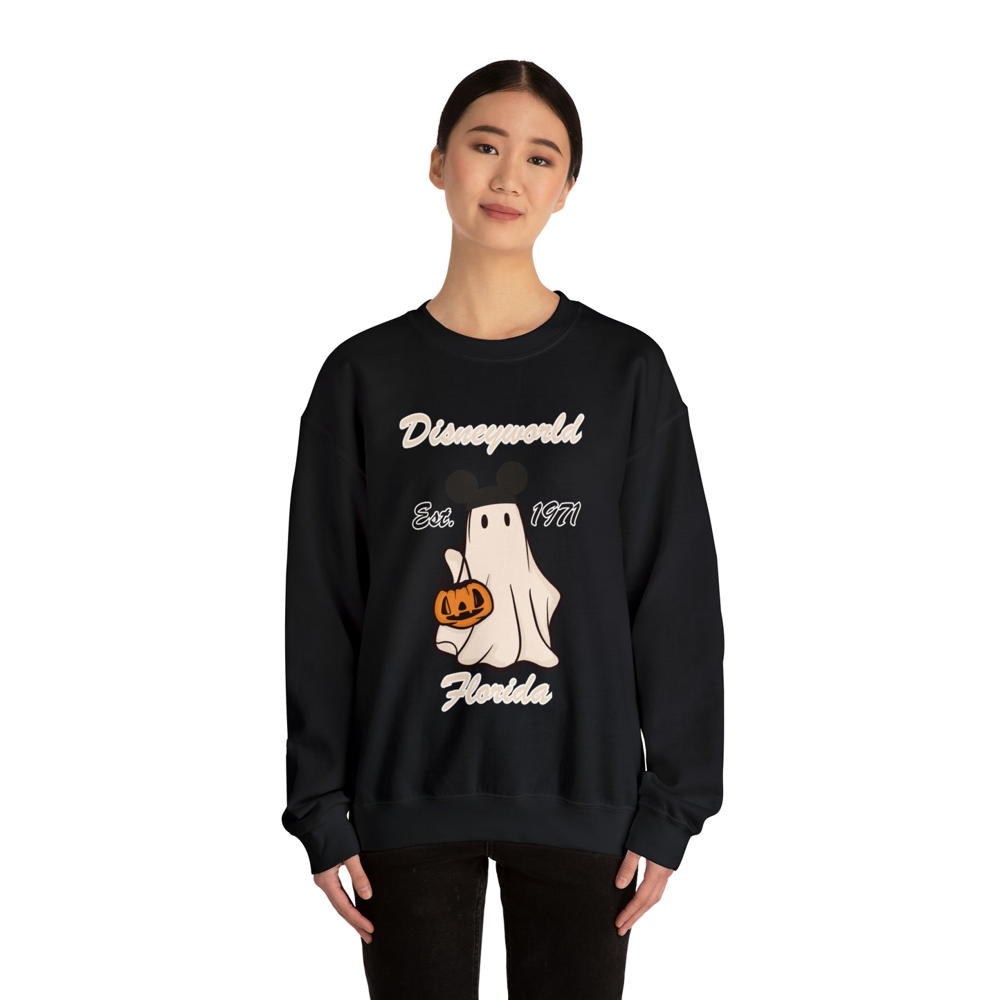 Disney World Ghost Mickey Unisex Heavy Blend Crewneck Sweatshirt