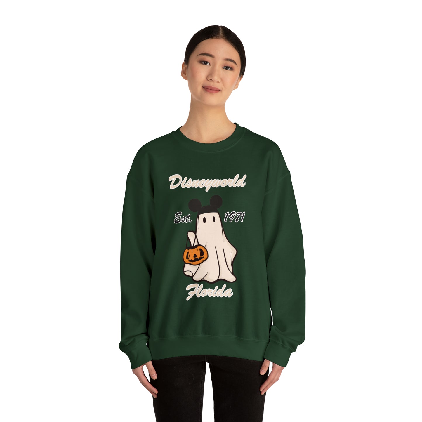 Disney World Ghost Mickey Unisex Heavy Blend Crewneck Sweatshirt
