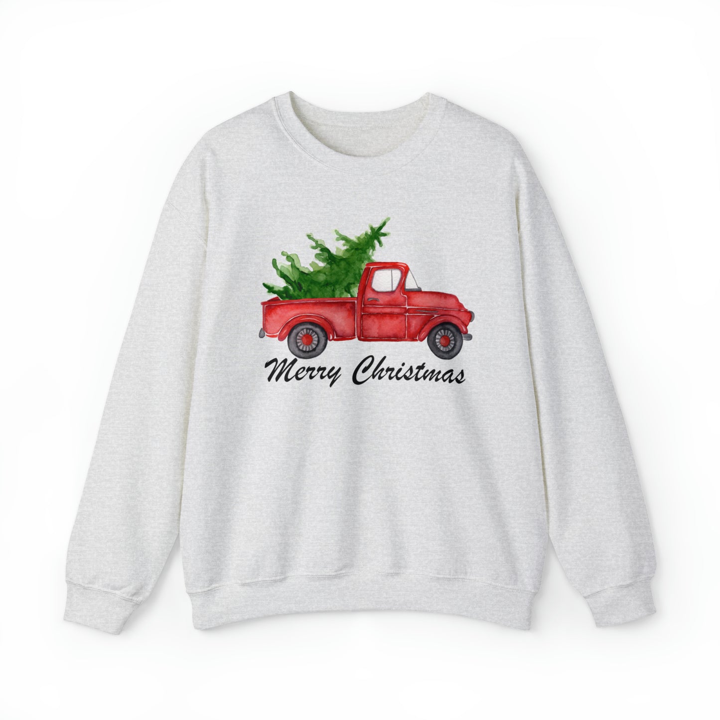 Merry Christmas Red Truck Unisex Heavy Blend Crewneck Sweatshirt