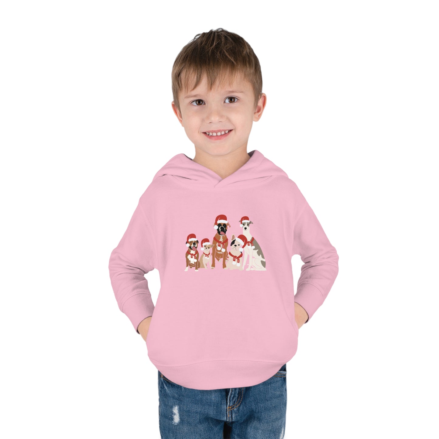 Santa Dogs Toddler Pullover Fleece Hoodie