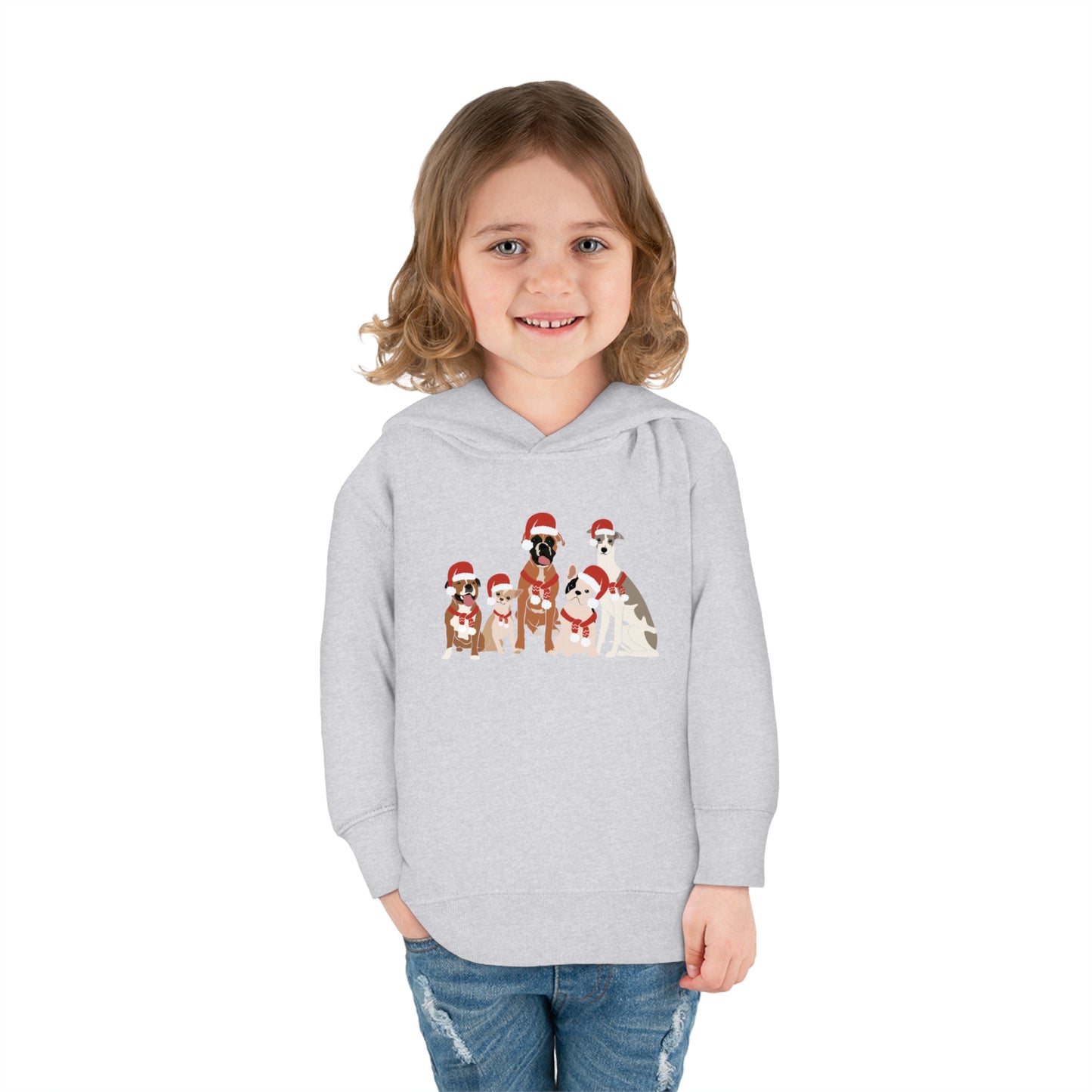 Santa Dogs Toddler Pullover Fleece Hoodie