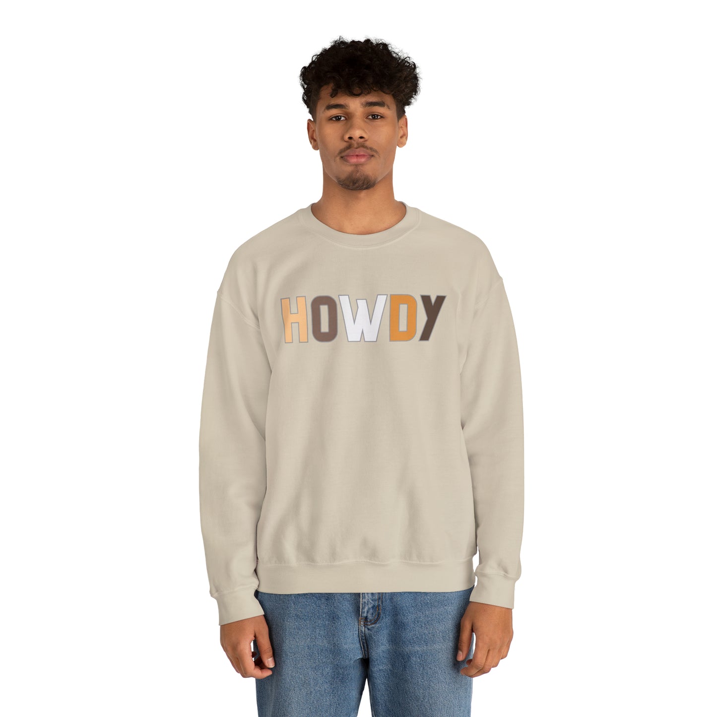 Howdy Beige Unisex Heavy Blend Crewneck Sweatshirt