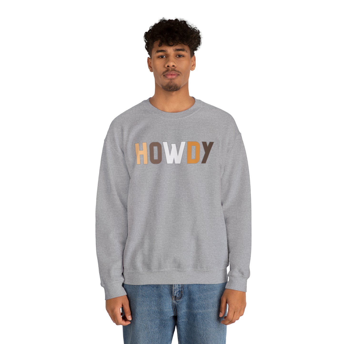 Howdy Beige Unisex Heavy Blend Crewneck Sweatshirt