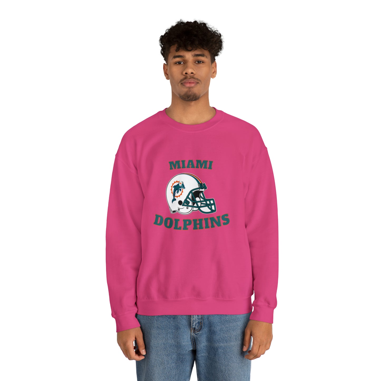 Miami Dolphins Unisex Heavy Blend Crewneck Sweatshirt