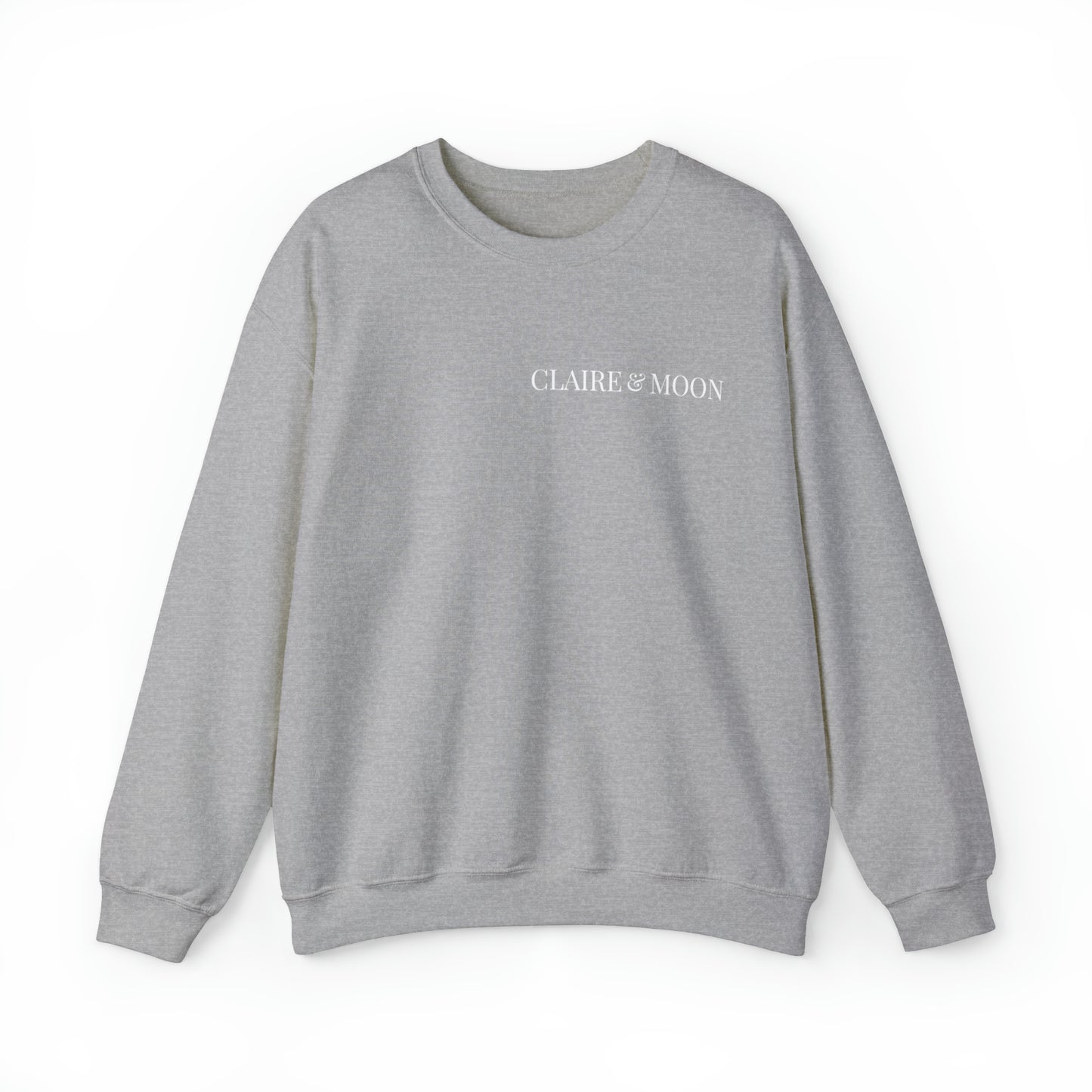 Claireandmoon White Logo Unisex Heavy Blend™ Crewneck Sweatshirt