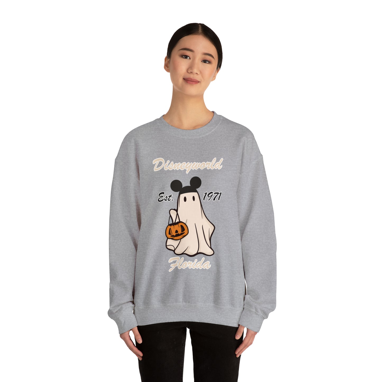 Disney World Ghost Mickey Unisex Heavy Blend Crewneck Sweatshirt