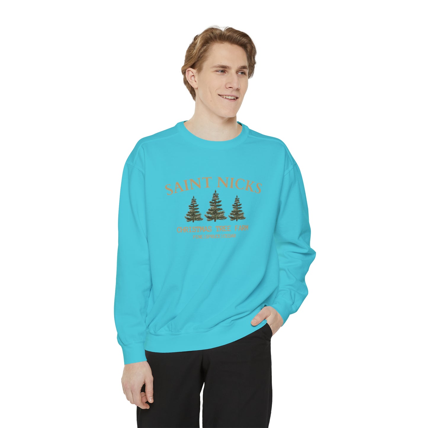 Saints Nicks Christmas Unisex Garment-Dyed Sweatshirt
