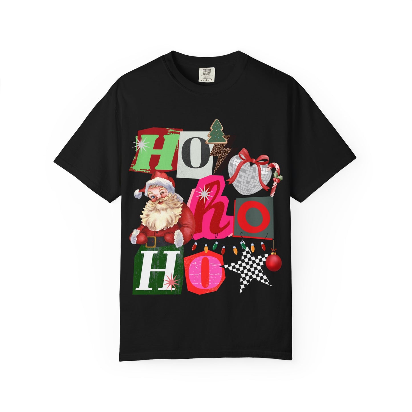 Festive Retro Santa T-Shirt | Ho Ho Ho Holiday Tee, Christmas Shirt, Unisex Tee, Gift for Him/Her, Cozy Winter Apparel