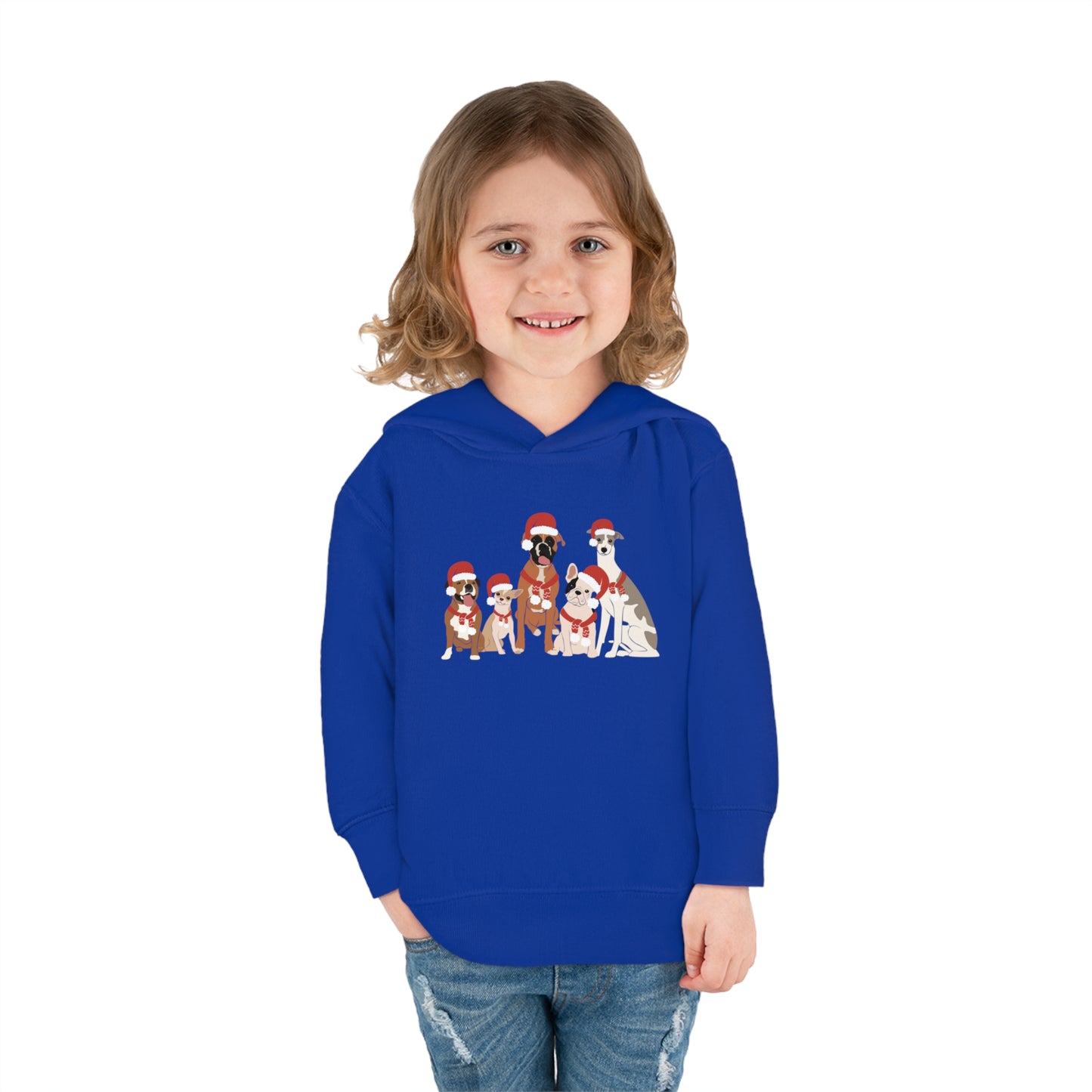 Santa Dogs Toddler Pullover Fleece Hoodie