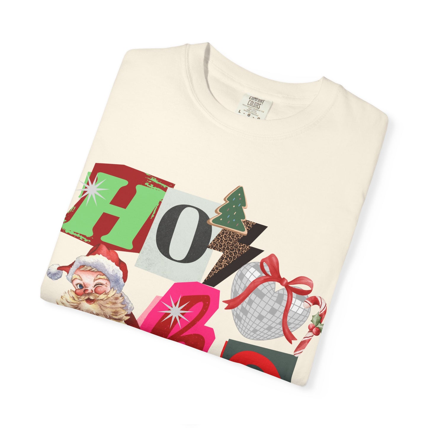Festive Retro Santa T-Shirt | Ho Ho Ho Holiday Tee, Christmas Shirt, Unisex Tee, Gift for Him/Her, Cozy Winter Apparel