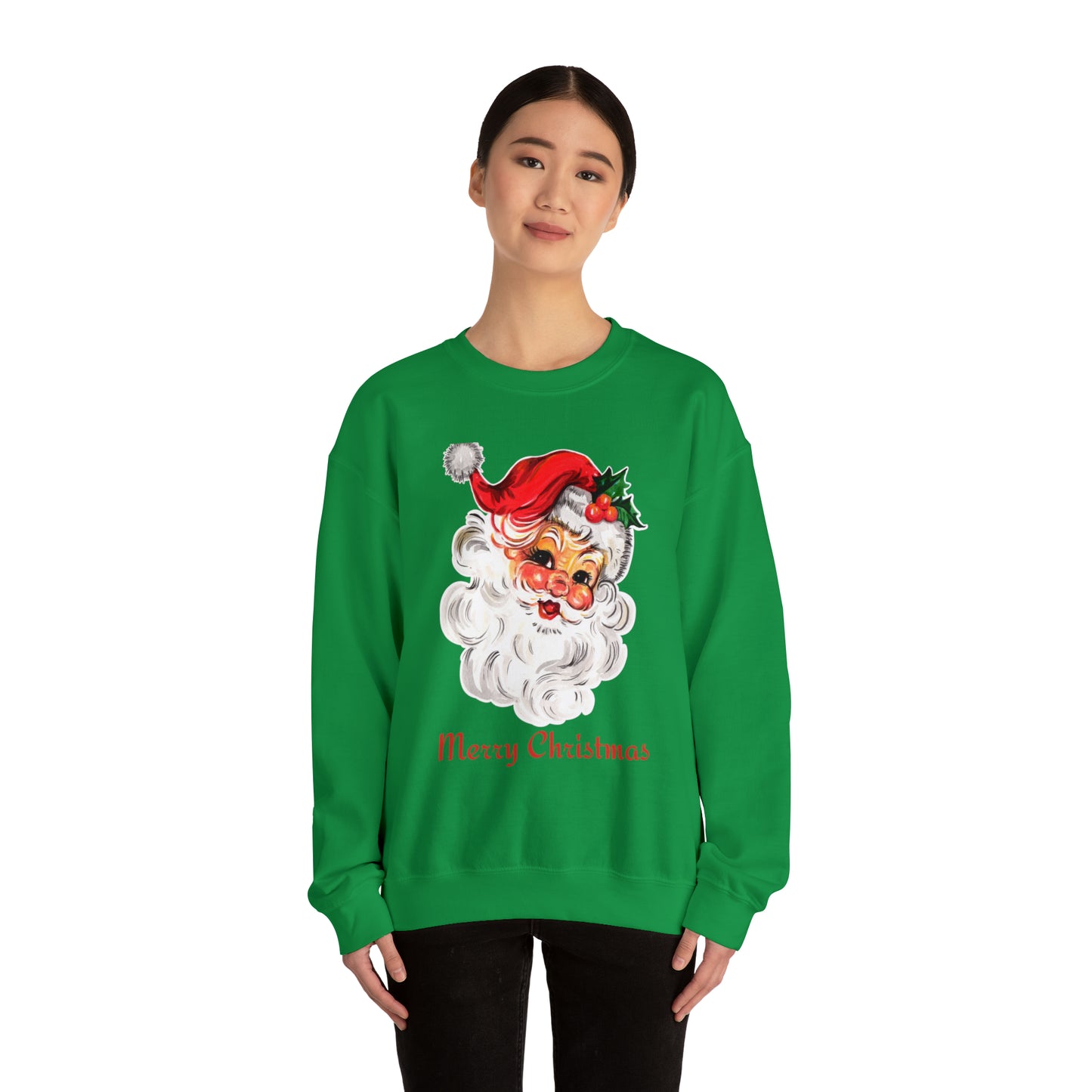 Merry Christmas Vintage Santa Unisex Heavy Blend Crewneck Sweatshirt