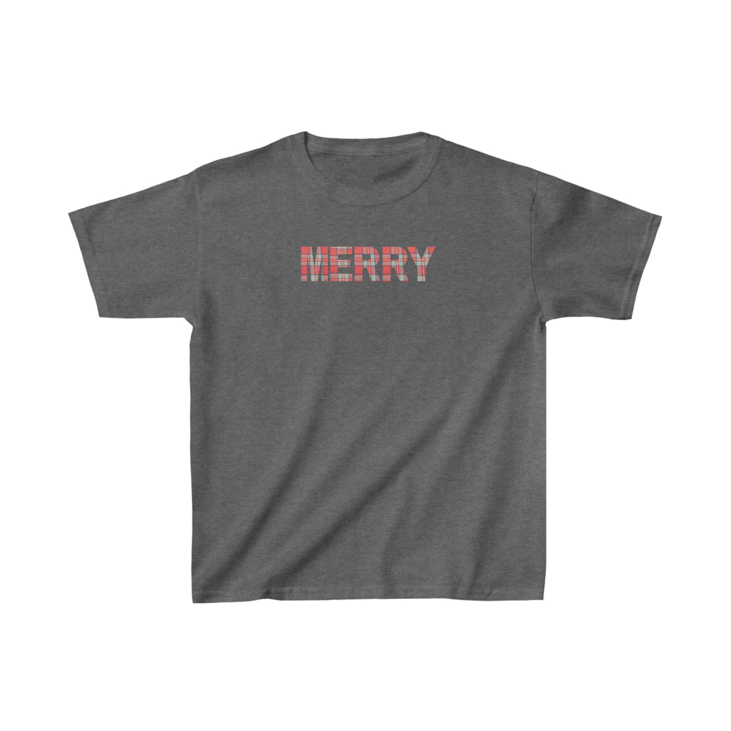 Merry Plaid Kids Heavy Cotton Tee