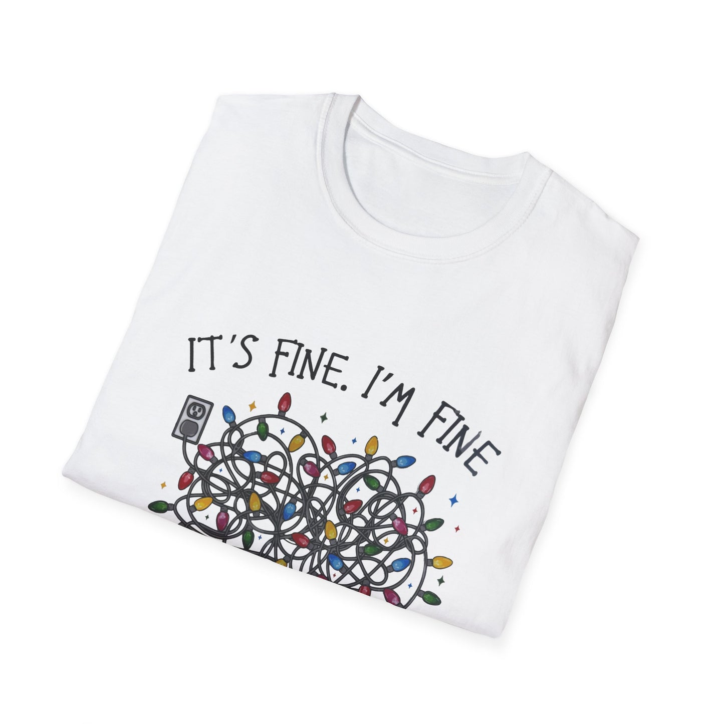 Unisex Softstyle T-Shirt - "It's Fine, I'm Fine" Graphic Tee for Casual Style, Gifts for Friends, Relaxation Vibes, Everyday Wear, [...]