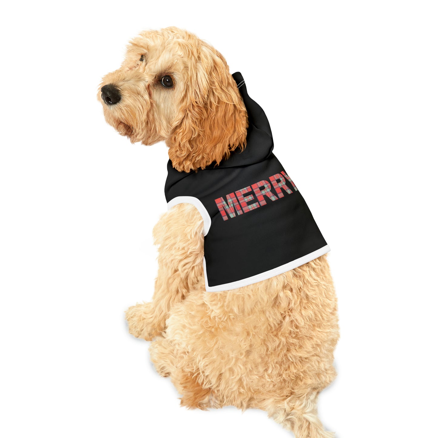 Merry Plaid Black Pet Hoodie
