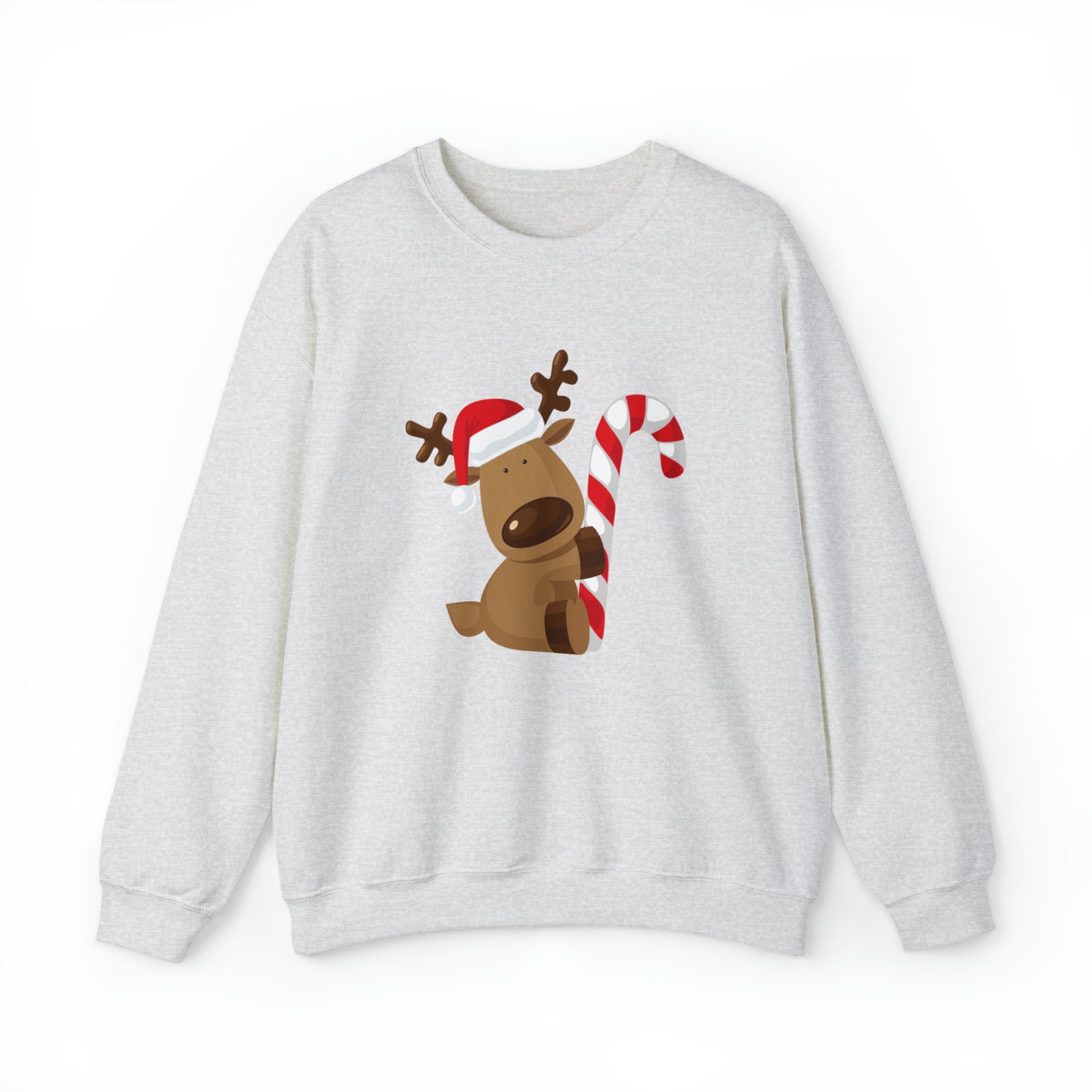 Reindeer Candy Cane Unisex Heavy Blend Crewneck Sweatshirt