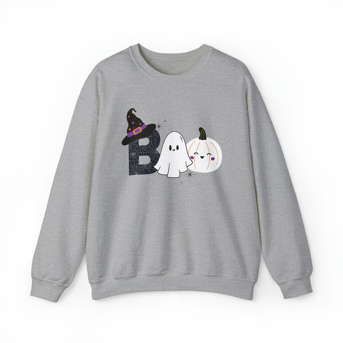 Boo Ghost And Pumpkins Unisex Heavy Blend Crewneck Sweatshirt