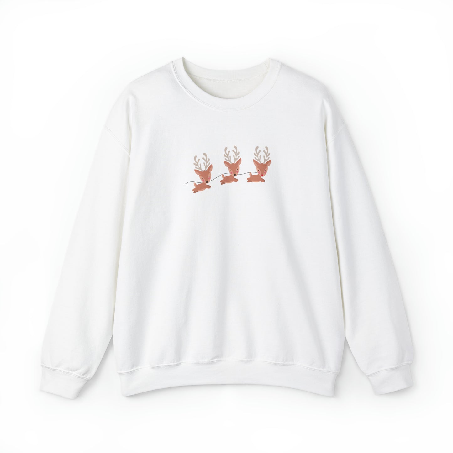 Flying Cute Reindeer Unisex Heavy Blend  Crewneck Sweatshirt