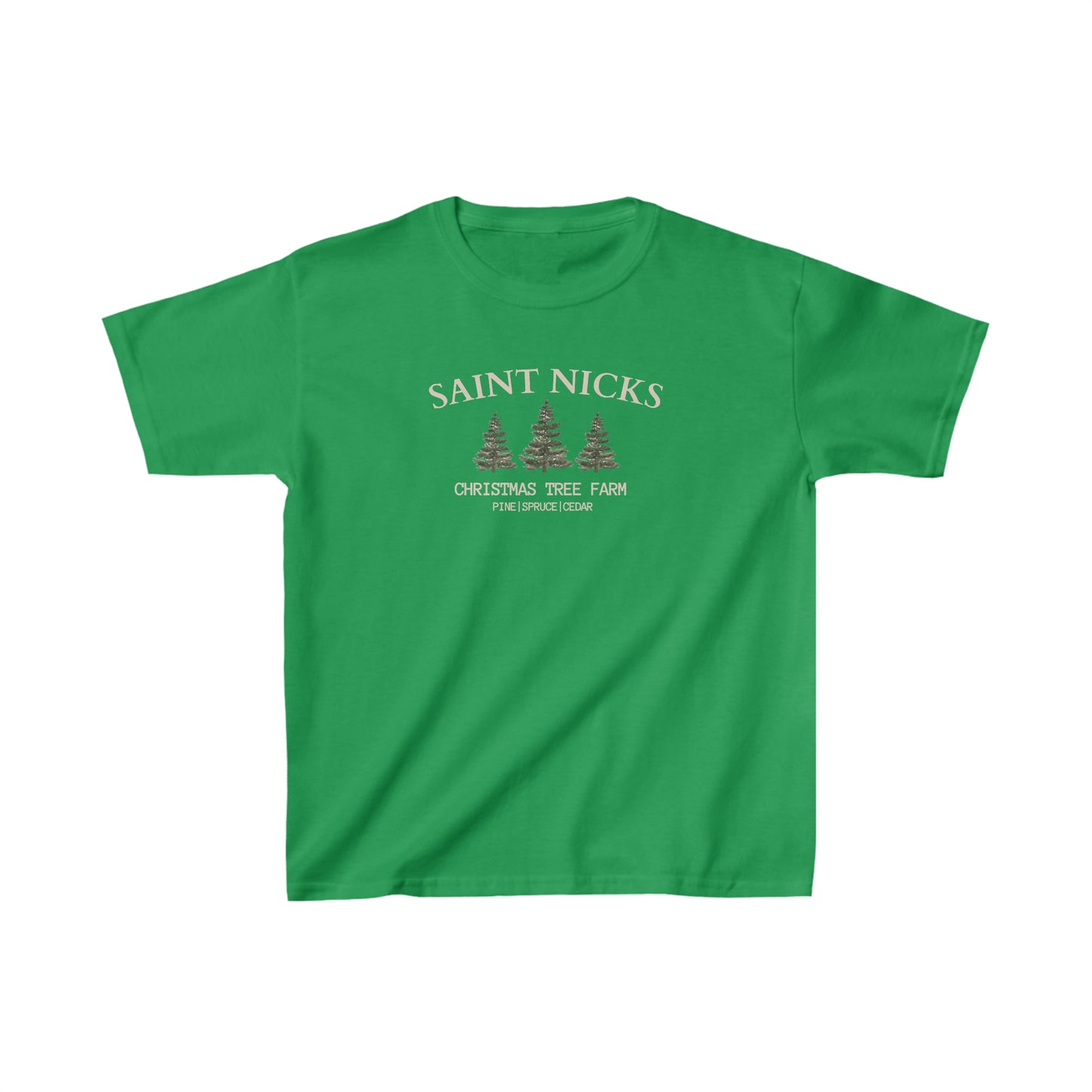Saint Nicks Christmas Trees Kids Heavy Cotton Tee