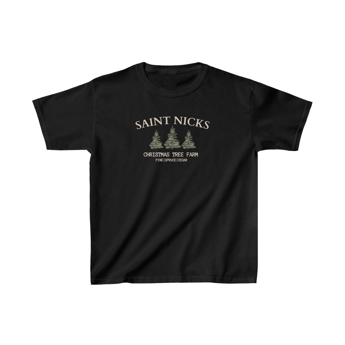 Saint Nicks Christmas Trees Kids Heavy Cotton Tee