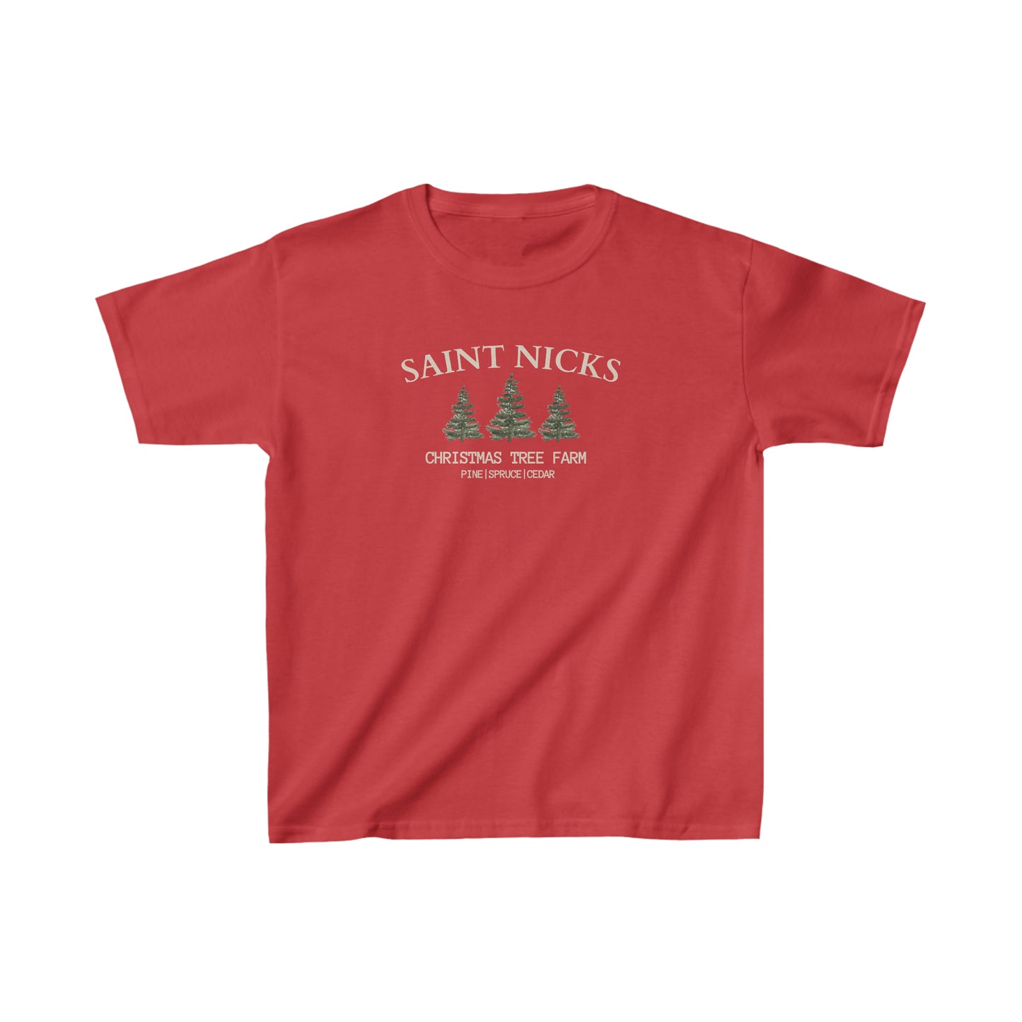 Saint Nicks Christmas Trees Kids Heavy Cotton Tee