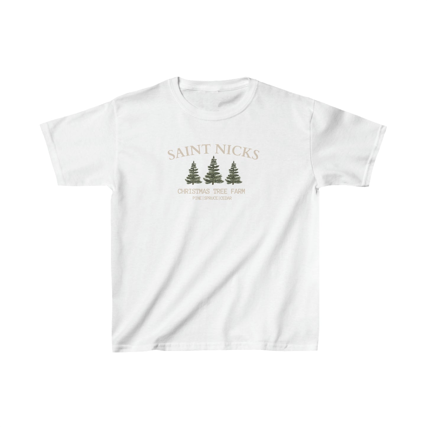 Saint Nicks Christmas Trees Kids Heavy Cotton Tee