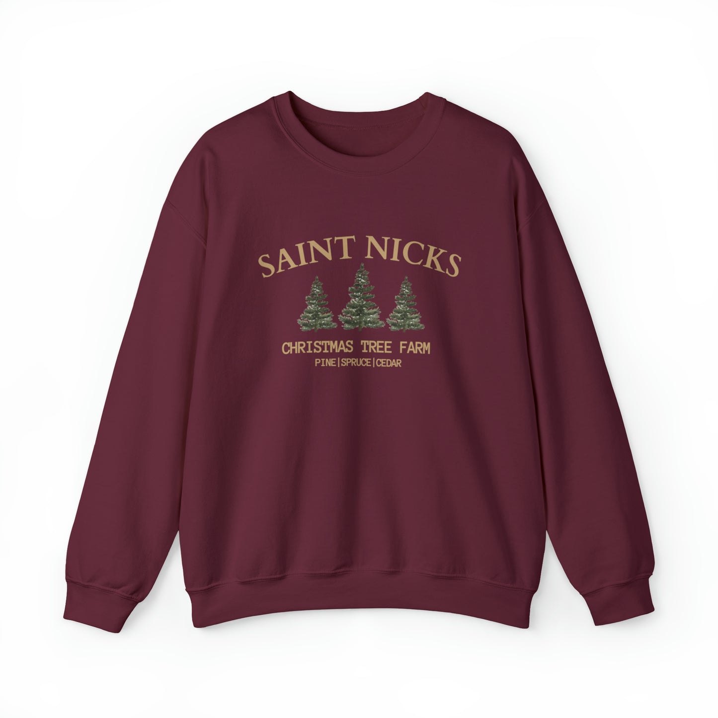 Saint Nicks Christmas Trees Unisex Heavy Blend Crewneck Sweatshirt