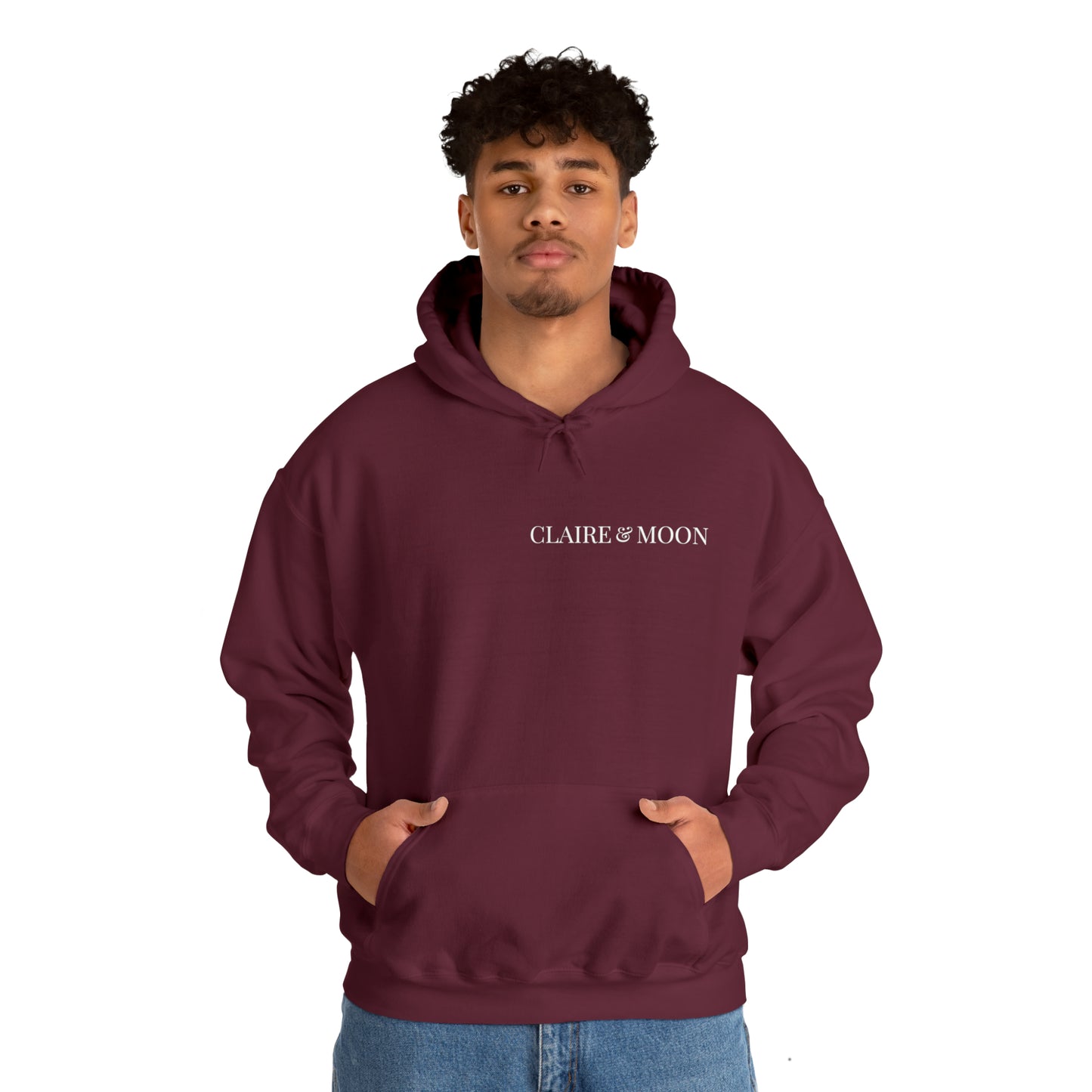 Claireandmoon White Logo Unisex Heavy Blend™ Hooded Sweatshirt