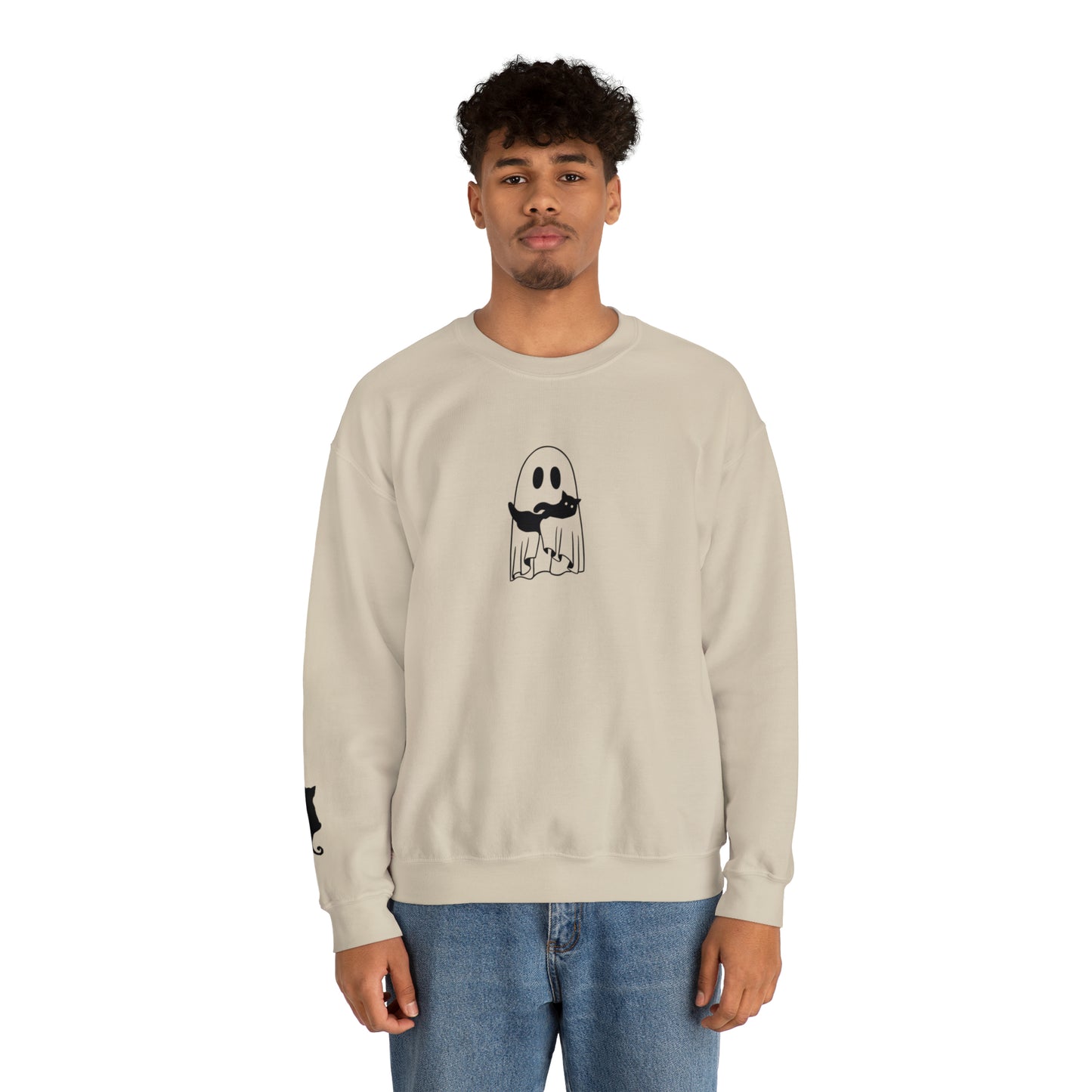 Cat Ghost Unisex Heavy Blend Crewneck Sweatshirt