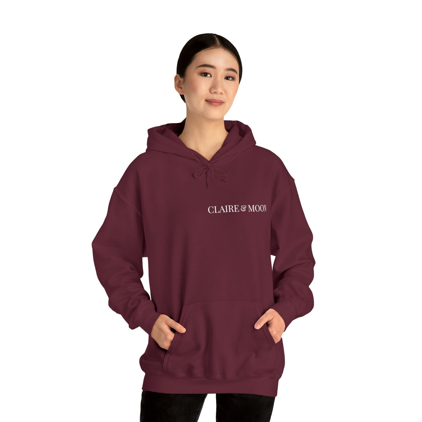 Claireandmoon White Logo Unisex Heavy Blend™ Hooded Sweatshirt