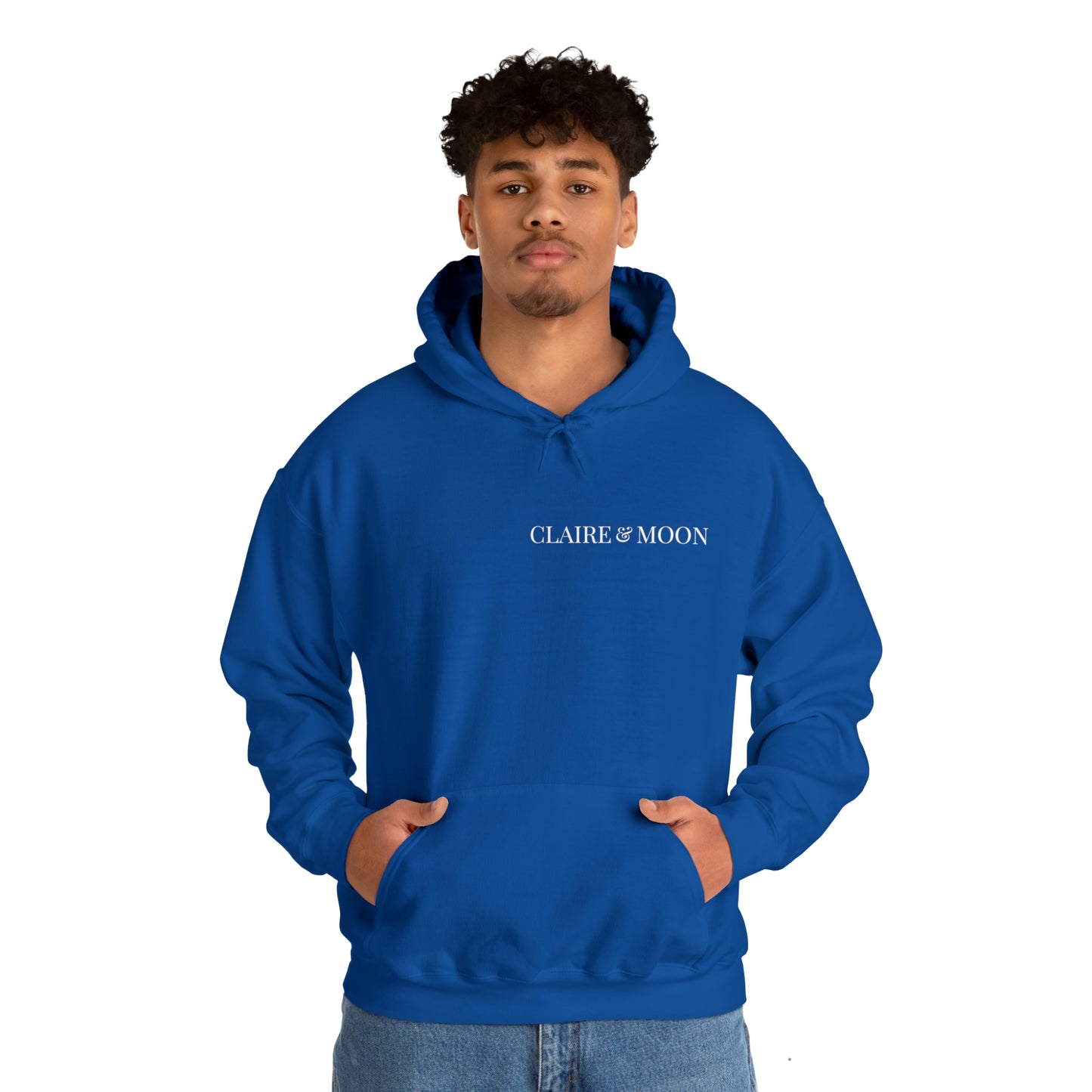Claireandmoon White Logo Unisex Heavy Blend™ Hooded Sweatshirt