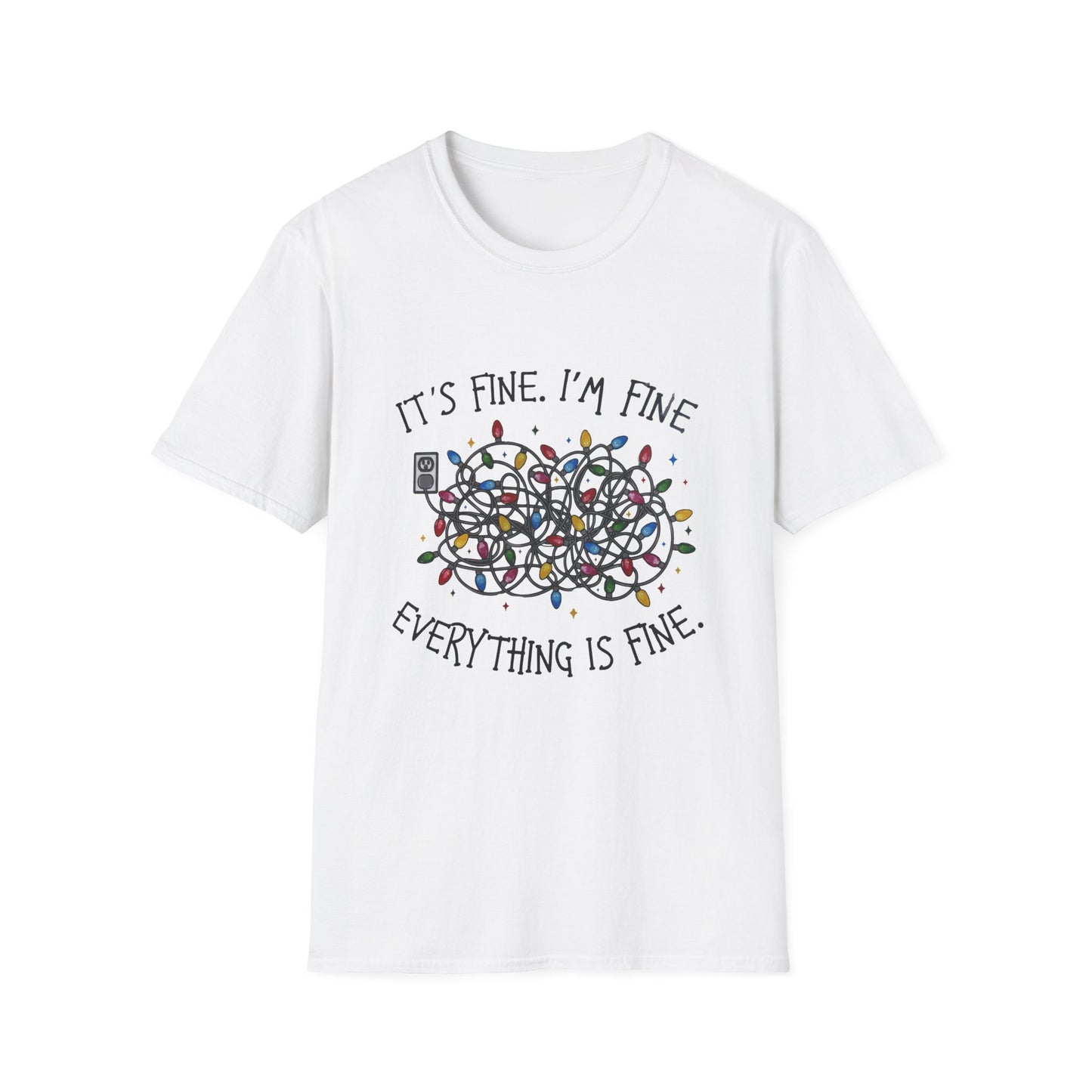 Unisex Softstyle T-Shirt - "It's Fine, I'm Fine" Graphic Tee for Casual Style, Gifts for Friends, Relaxation Vibes, Everyday Wear, [...]