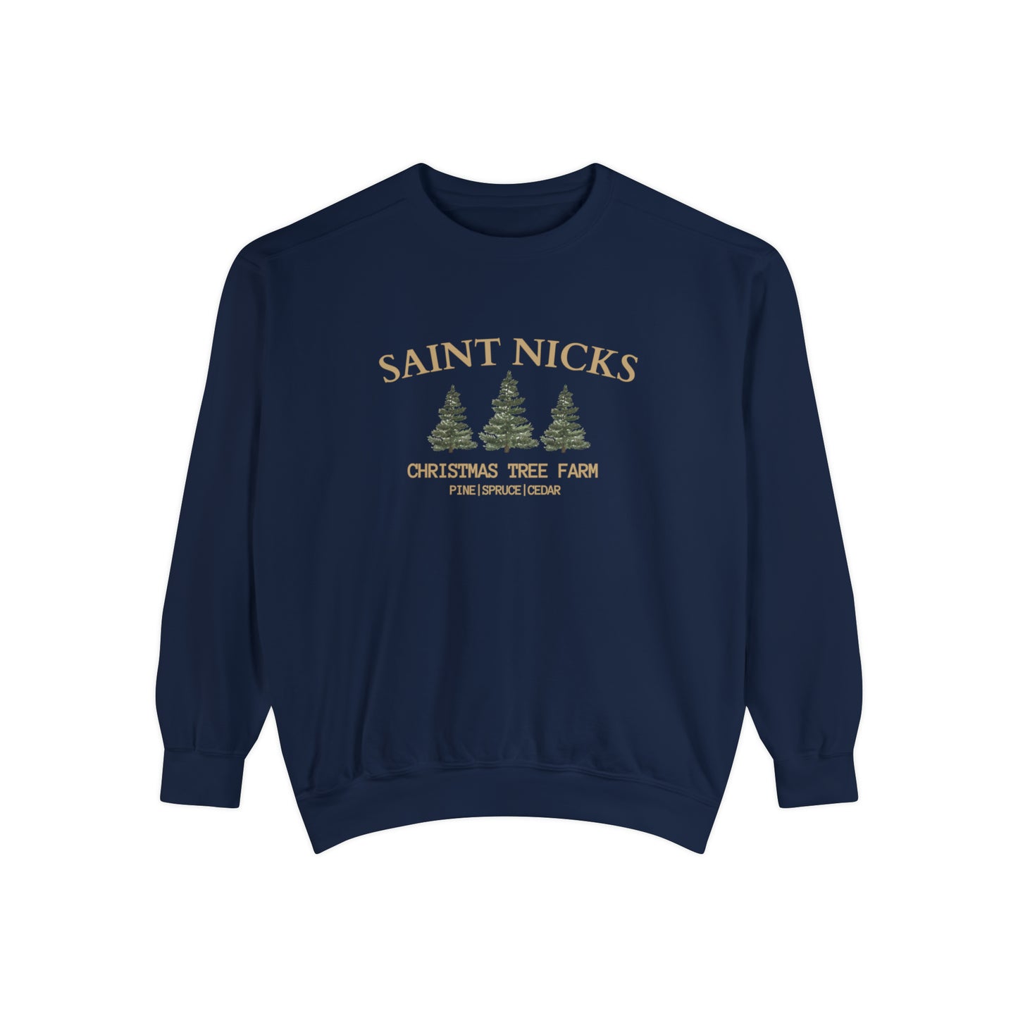 Saints Nicks Christmas Unisex Garment-Dyed Sweatshirt