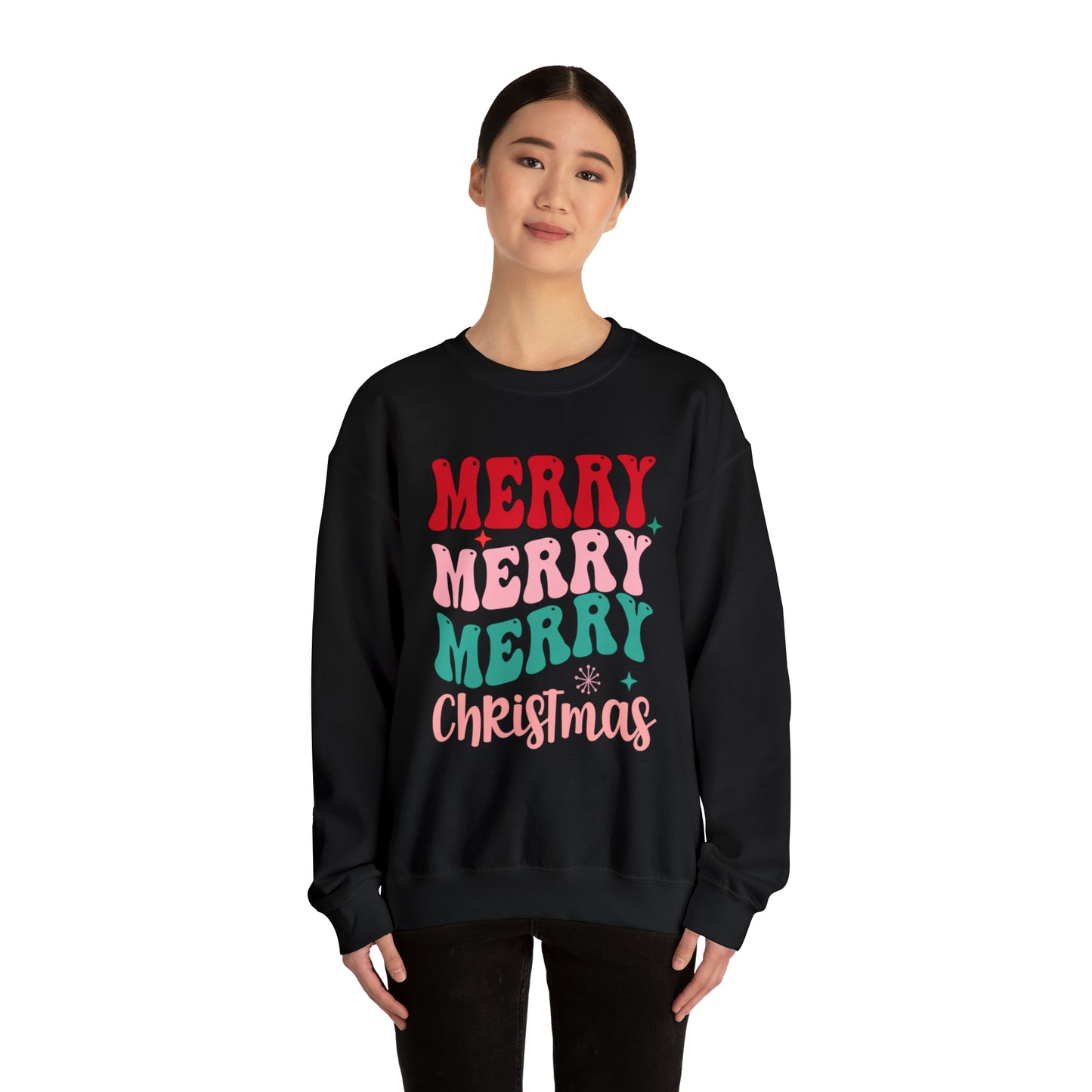 Merry Merry Merry Christmas Unisex Heavy BlendCrewneck Sweatshirt