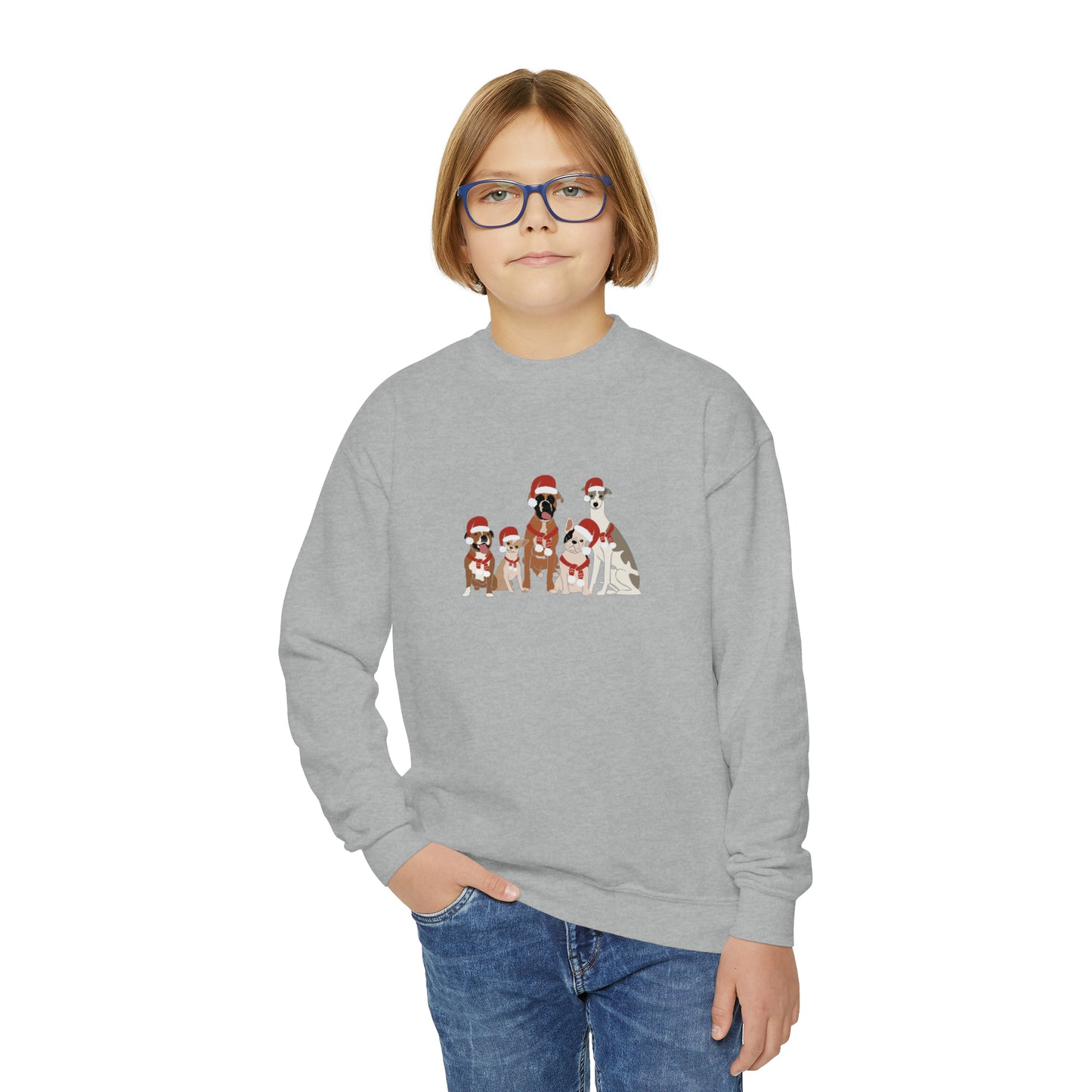 Santa Dogs Youth Crewneck Sweatshirt