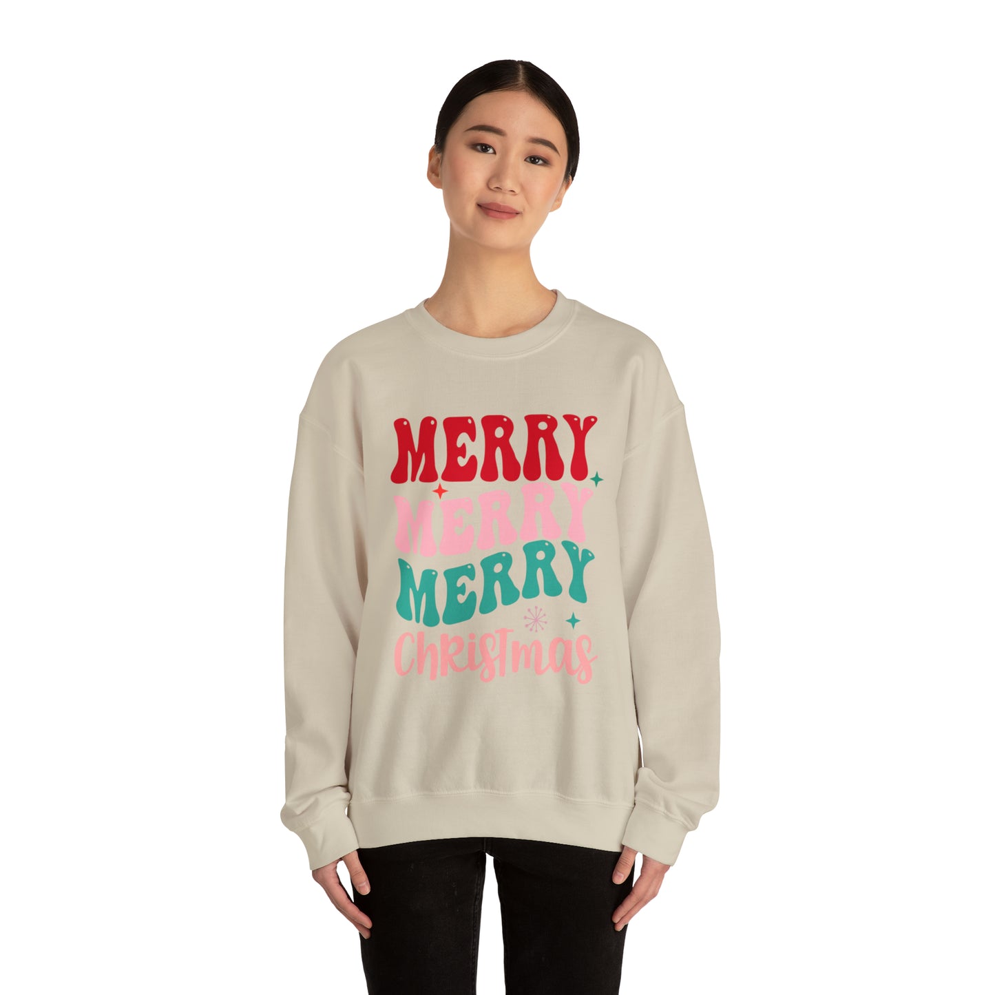 Merry Merry Merry Christmas Unisex Heavy BlendCrewneck Sweatshirt