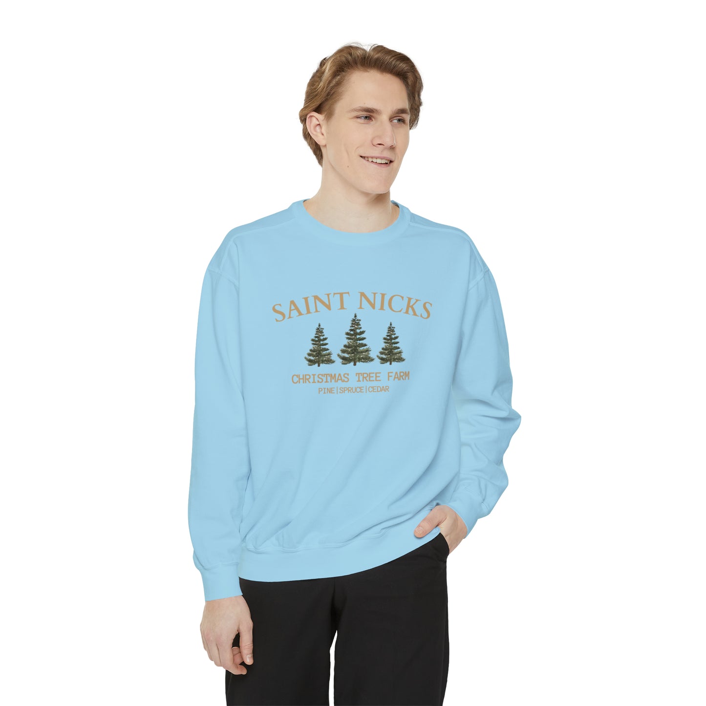 Saints Nicks Christmas Unisex Garment-Dyed Sweatshirt