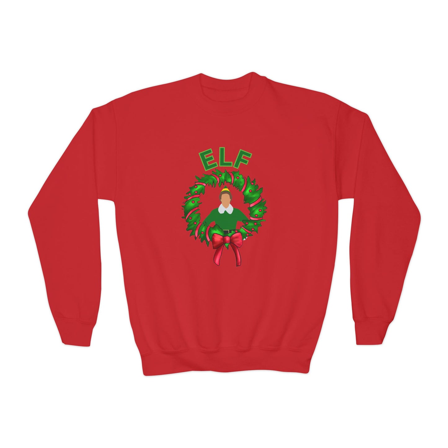 Buddy elf kids Crewneck Sweatshirt - Elf Holiday Comfort, Festive Gift for Kids, Cozy Winter Apparel, Christmas Sweater, Family Gathering Outfit