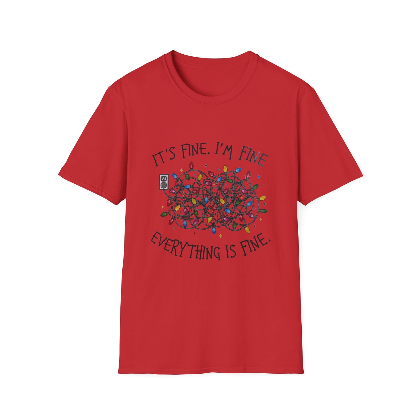 Unisex Softstyle T-Shirt - "It's Fine, I'm Fine" Graphic Tee for Casual Style, Gifts for Friends, Relaxation Vibes, Everyday Wear, [...]