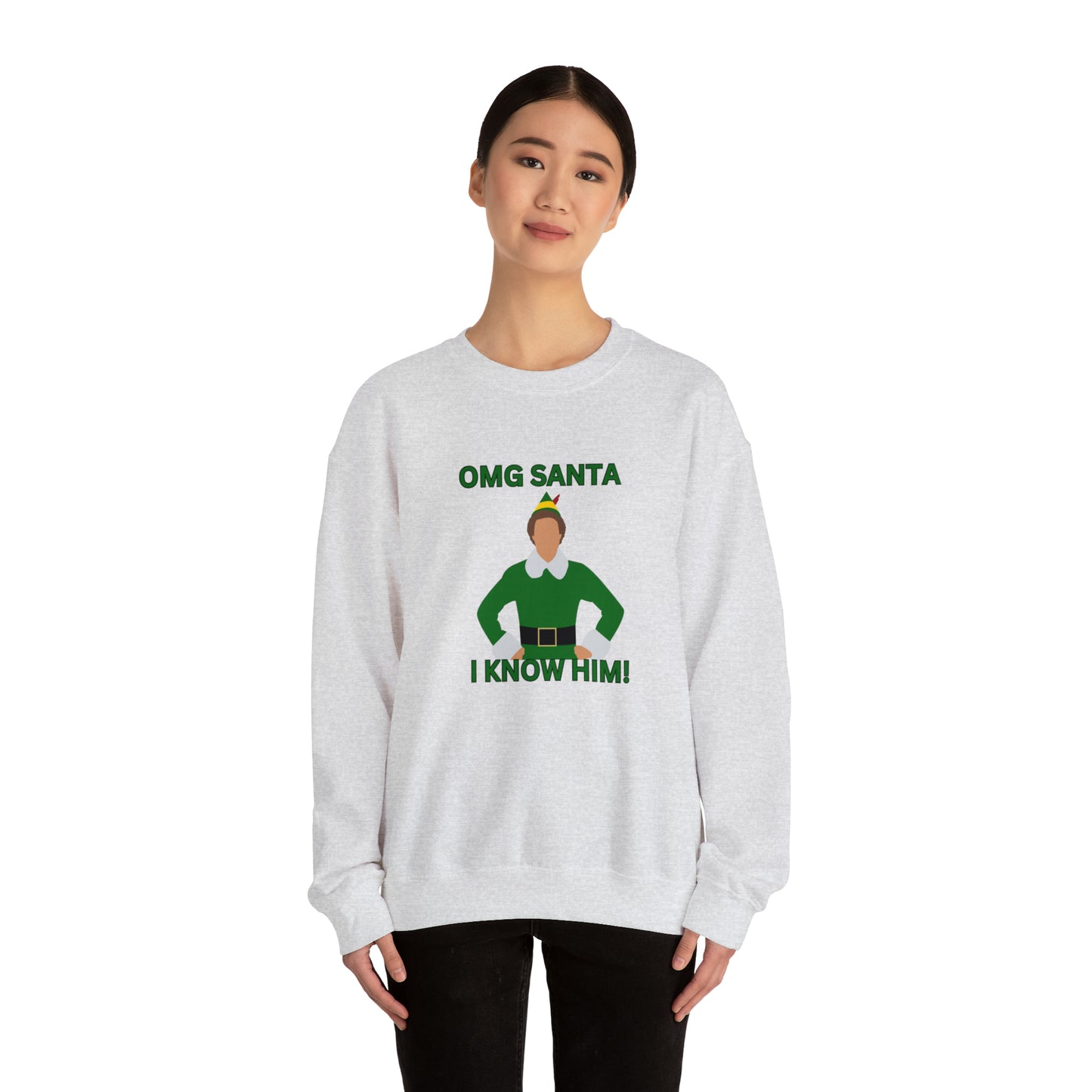 Omg Santa I know him elf Unisex Heavy Blend Crewneck Sweatshirt