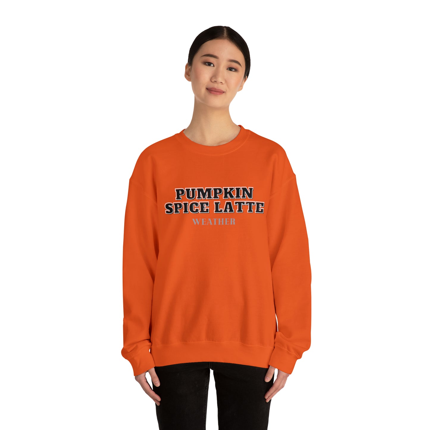 Pumpkin Spice Latte Weather Unisex Heavy Blend Crewneck Sweatshirt