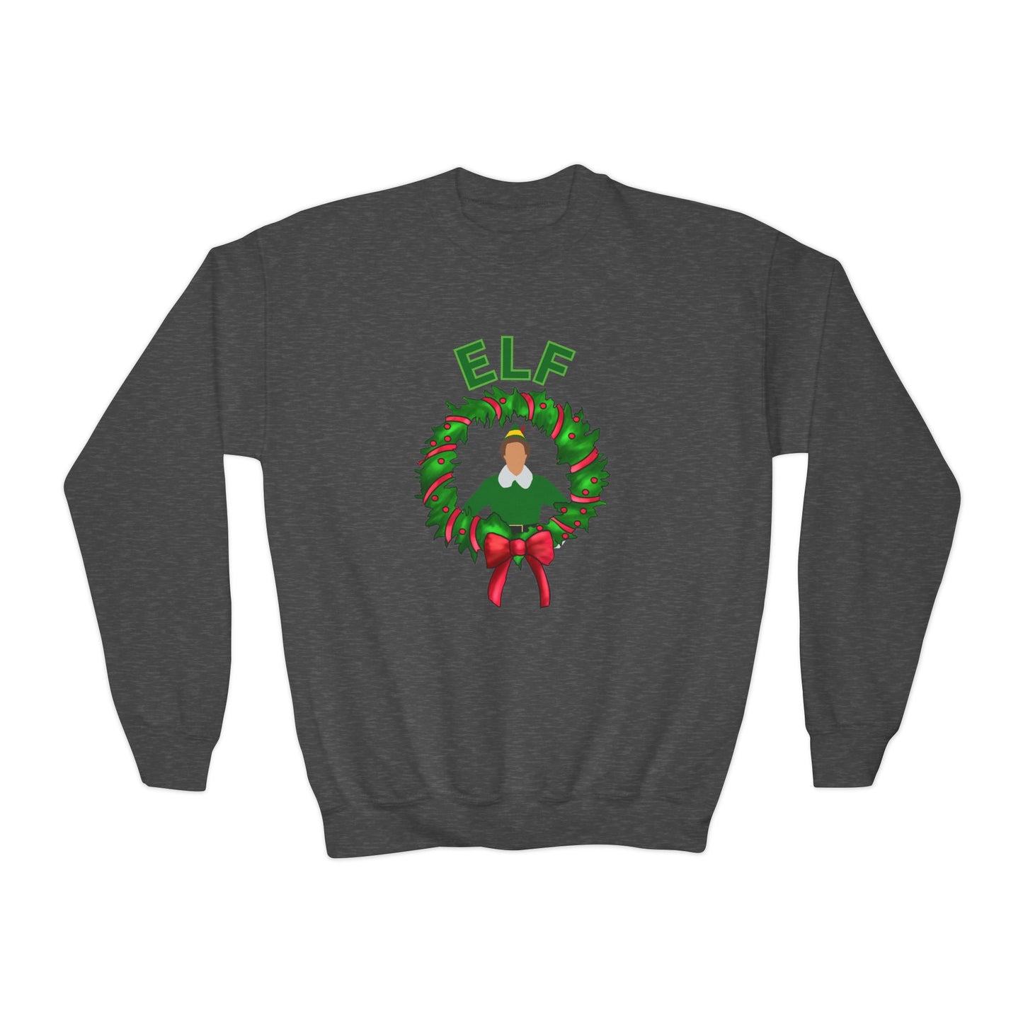 Buddy elf kids Crewneck Sweatshirt - Elf Holiday Comfort, Festive Gift for Kids, Cozy Winter Apparel, Christmas Sweater, Family Gathering Outfit
