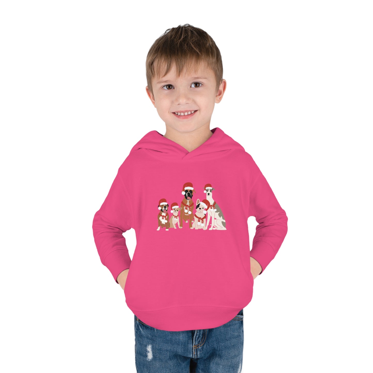 Santa Dogs Toddler Pullover Fleece Hoodie