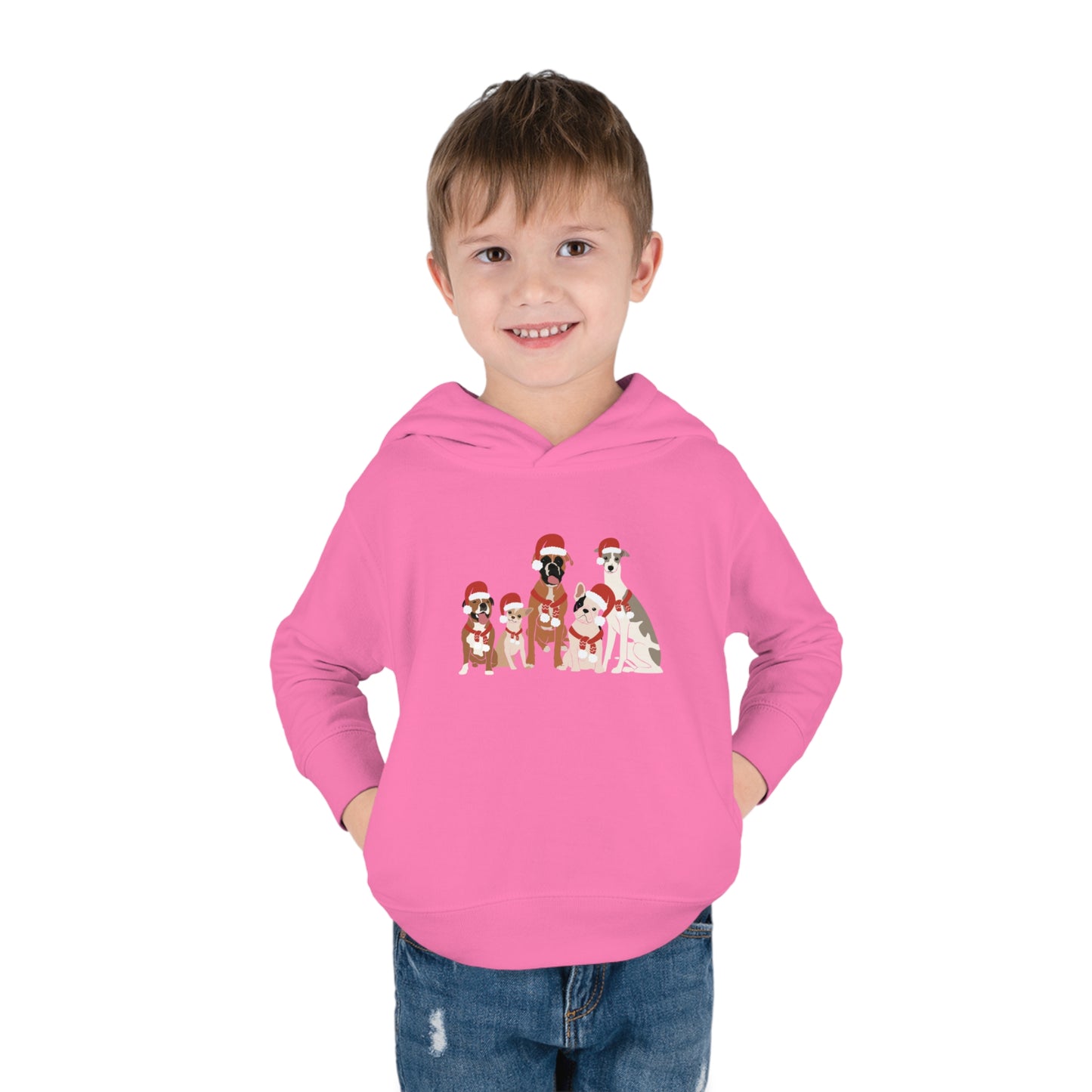 Santa Dogs Toddler Pullover Fleece Hoodie