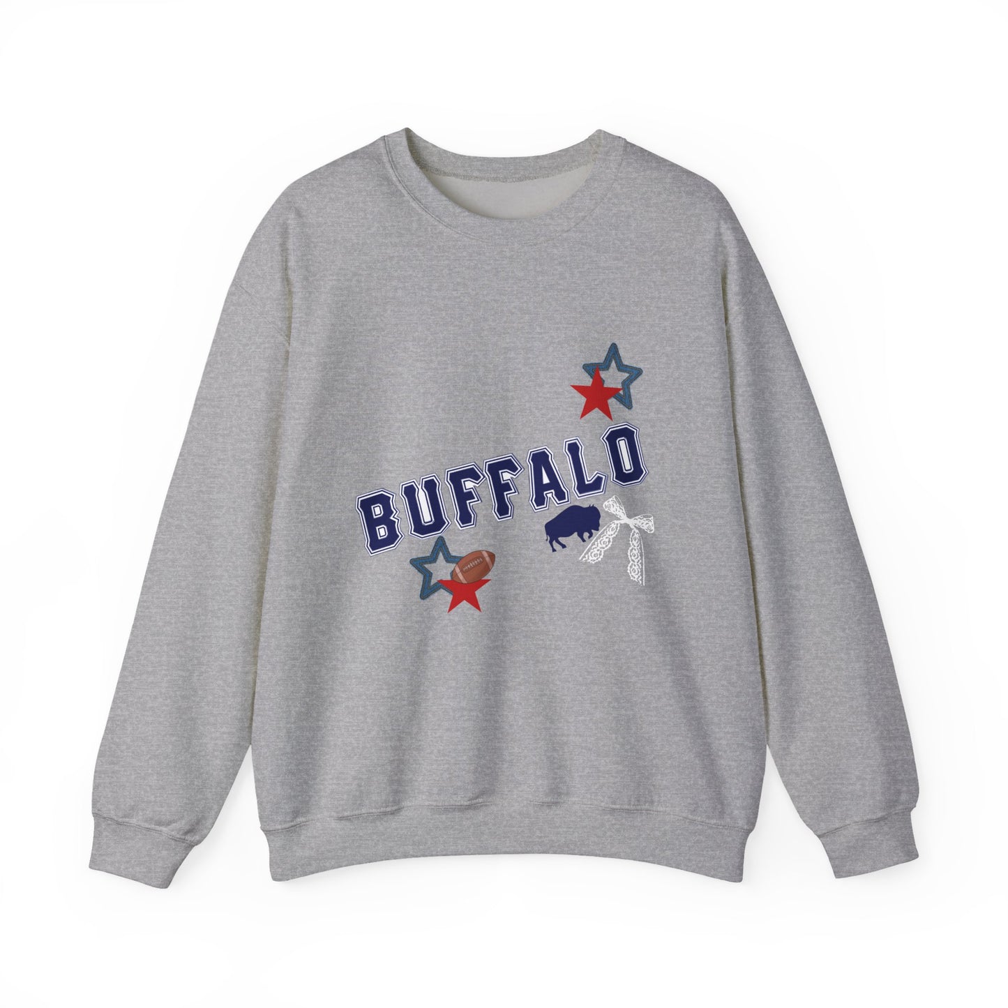Buffalo Stars Crewneck Sweatshirt, Cozy Unisex Sweatshirt, Buffalo Sweatshirt, Trendy Casual Wear, Gift for Buffalo Lovers