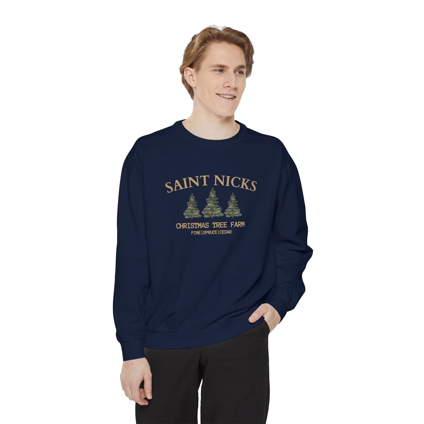 Saints Nicks Christmas Unisex Garment-Dyed Sweatshirt