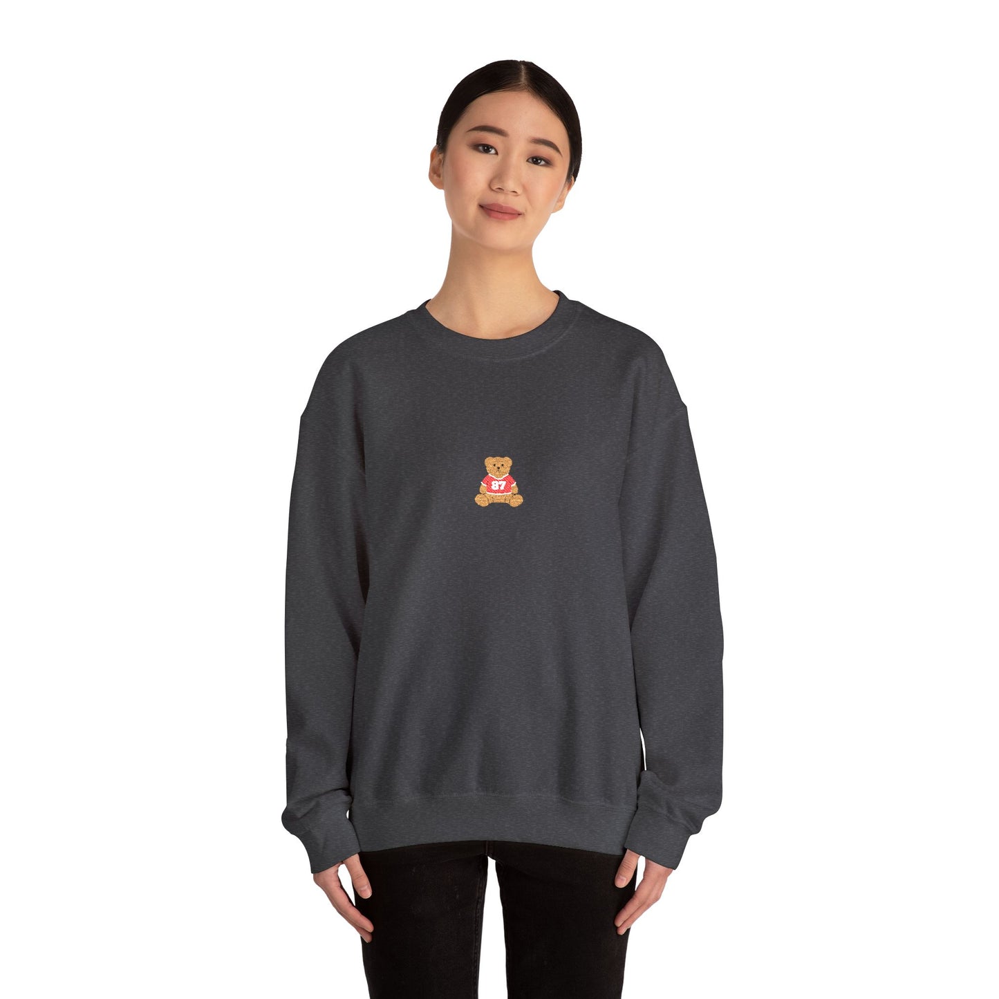Embroidered Game Day Bear Crewneck Sweatshirt - Comfortable Gift for Friends, Cute Apparel for Winter, Perfect for Casual Outings, Cozy [...]